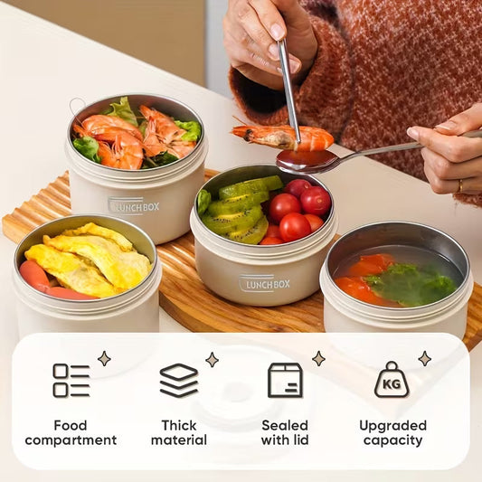 Insulated Lunch Box 3-Layer with Thermal Bag - Leak Proof & BPA Free