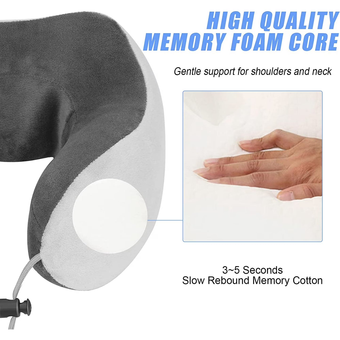 Travel Neck Pillow Electric Neck Massager with Heating – Memory Foam Pain Relief Pillow