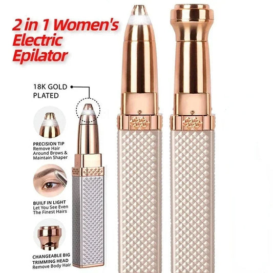 Blawless 2-in-1 Facial Hair Remover & Eyebrow Trimmer — Painless, Rechargeable | For Women