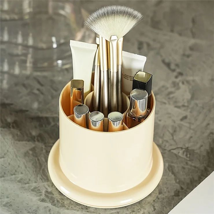 Rotating Cosmetics & Makeup Brush Organizer – 360° Storage Holder Stand