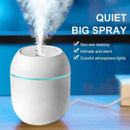 USB Mini Portable Cool Mist Humidifier & Diffuser - Silent Operation, LED Night Light for Home, Office & Car | Pakistan