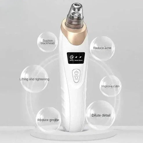 blackhead vacuum suction tool being used on nose and face