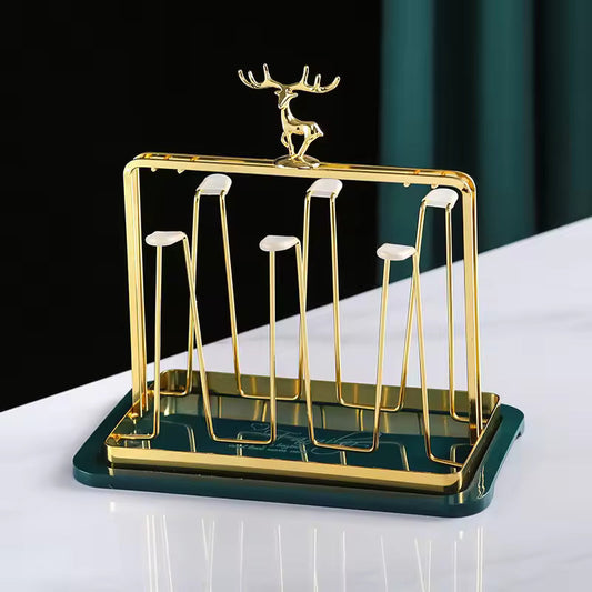 Deer Glass Storage Rack - Hanging Wine & Stemware Holder
