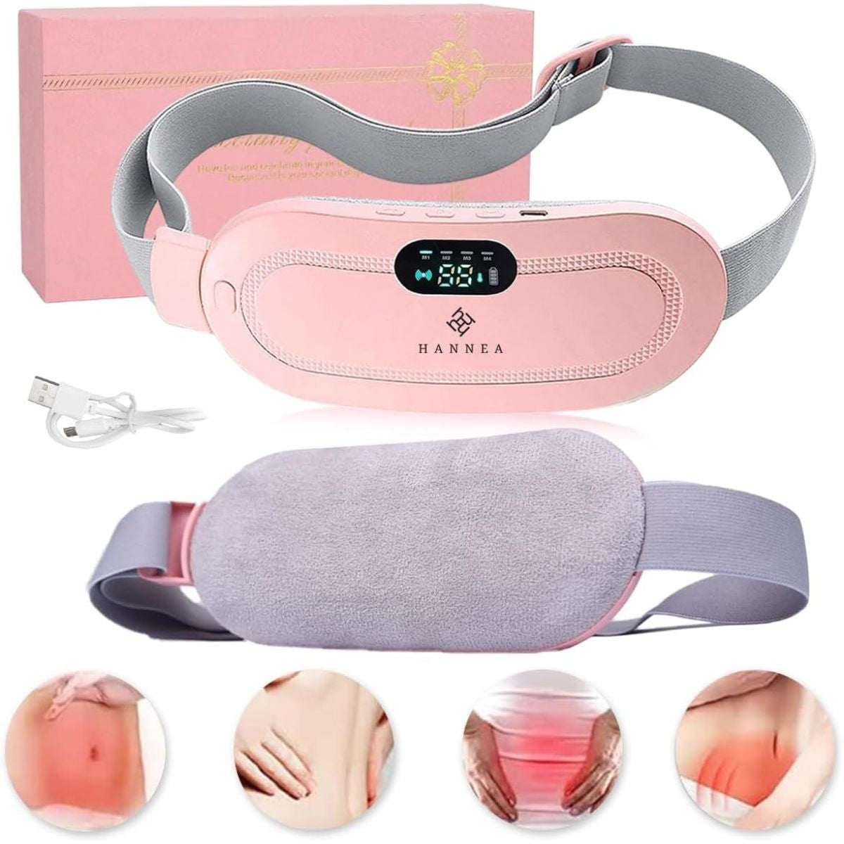 Electric Period Cramp Massager Belt – Portable Heating & Vibration Therapy for Menstrual Pain Relief