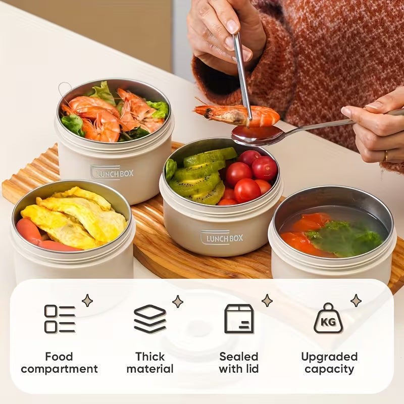 Insulated Lunch Box 3-Layer with Thermal Bag - Leak Proof & BPA Free