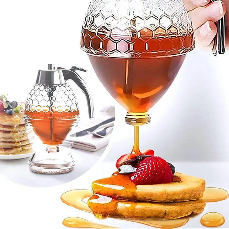 No-Drip Acrylic Honey Dispenser with Stand