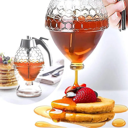 No-Drip Acrylic Honey Dispenser with Stand