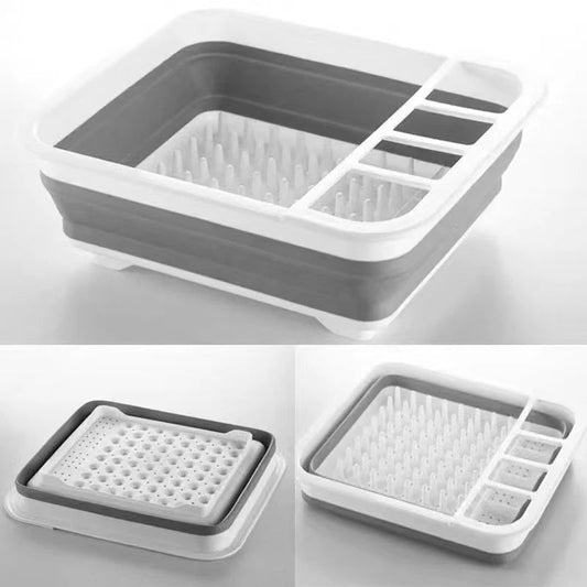 Foldable Dish Drying Rack – Space-Saving Kitchen Drainer Tray