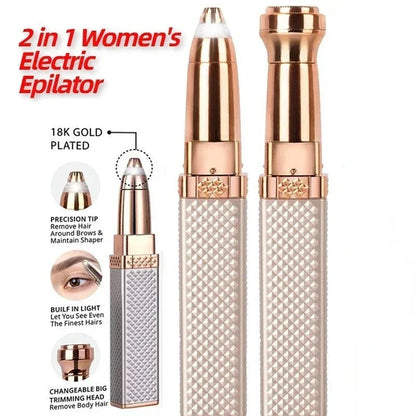 Blawless 2-in-1 Facial Hair Remover & Eyebrow Trimmer — Painless, Rechargeable | For Women