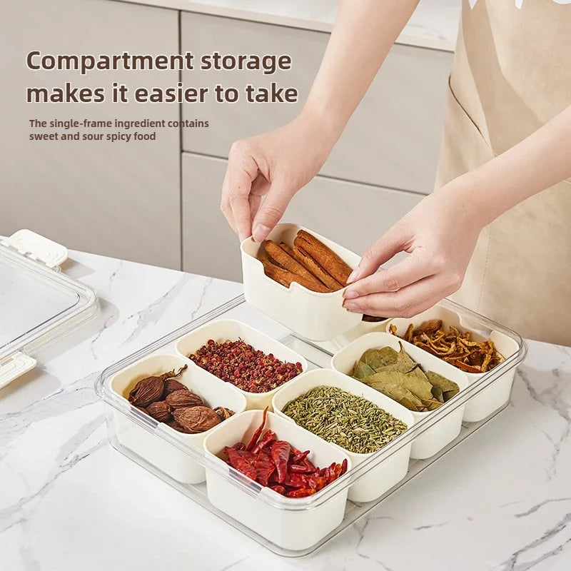 Airtight Divided Spice & Food Storage Container