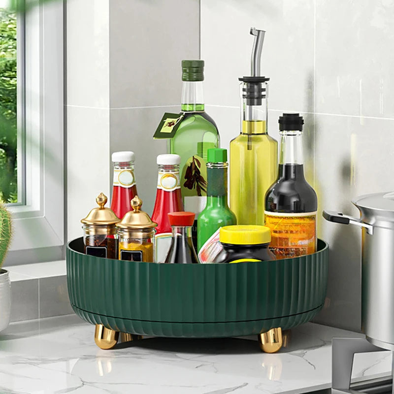 360° Rotating Kitchen Tray – Lazy Susan Spice & Masala Organizer