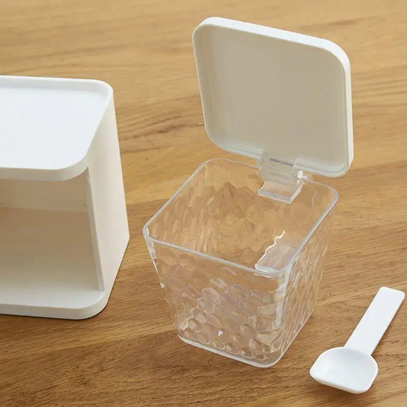 3-Grid Clear Spice & Seasoning Storage Box