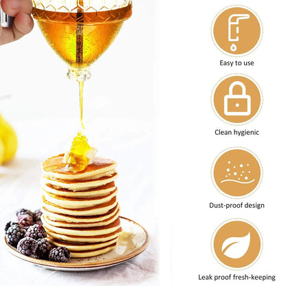 No-Drip Acrylic Honey Dispenser with Stand