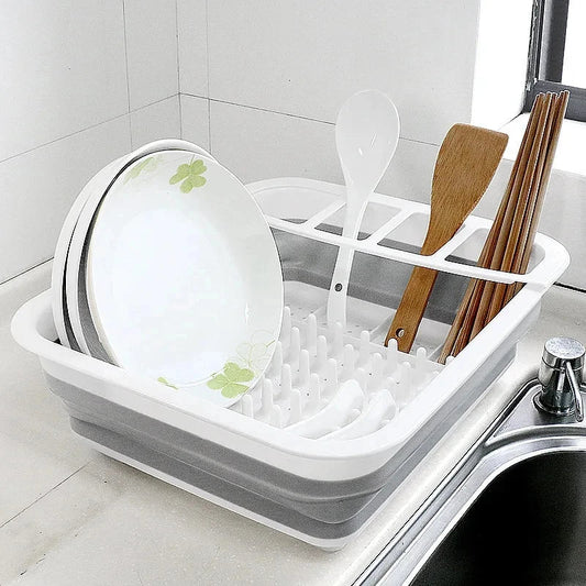 Foldable Dish Drying Rack – Space-Saving Kitchen Drainer Tray