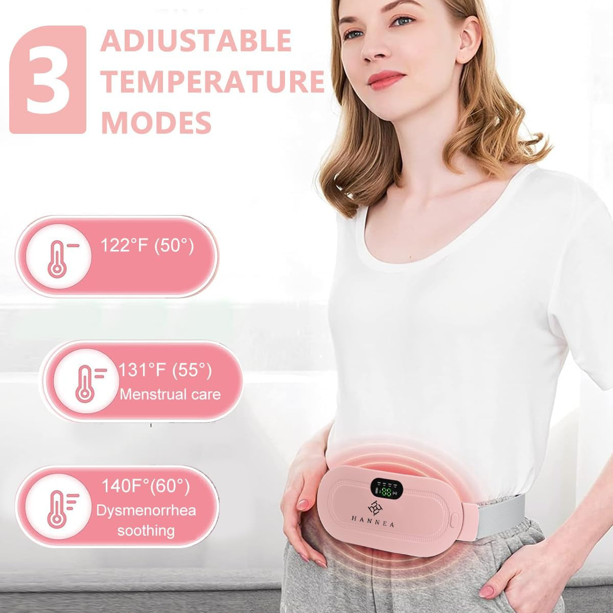 Electric Period Cramp Massager Belt – Portable Heating & Vibration Therapy for Menstrual Pain Relief