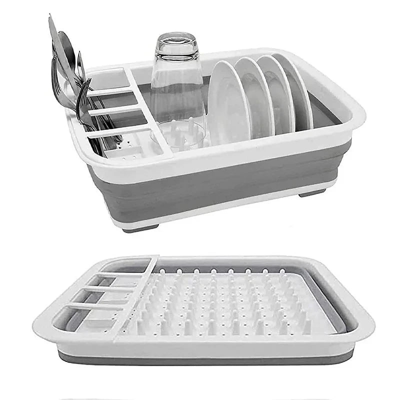 Foldable Dish Drying Rack – Space-Saving Kitchen Drainer Tray