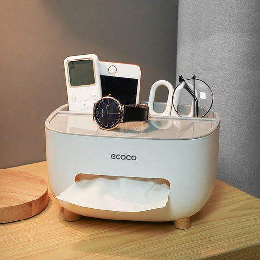 Desktop Tissue Box & Napkin Holder Organizer