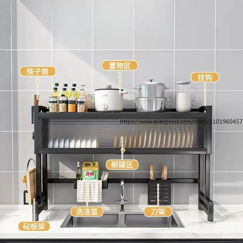 Kitchen Sink Countertop Organizer & Dish Rack