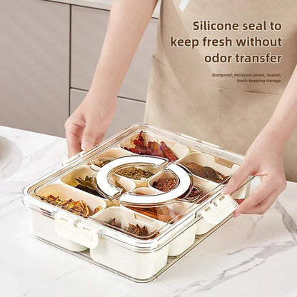 Airtight Divided Spice & Food Storage Container