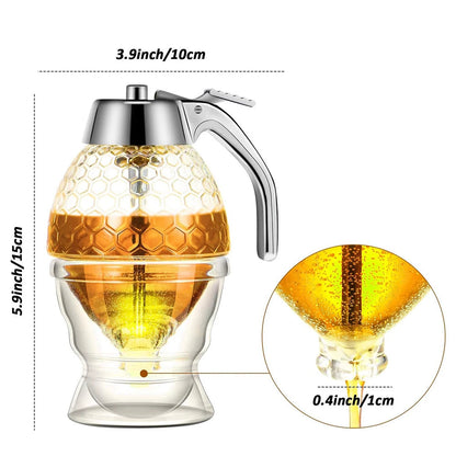 No-Drip Acrylic Honey Dispenser with Stand