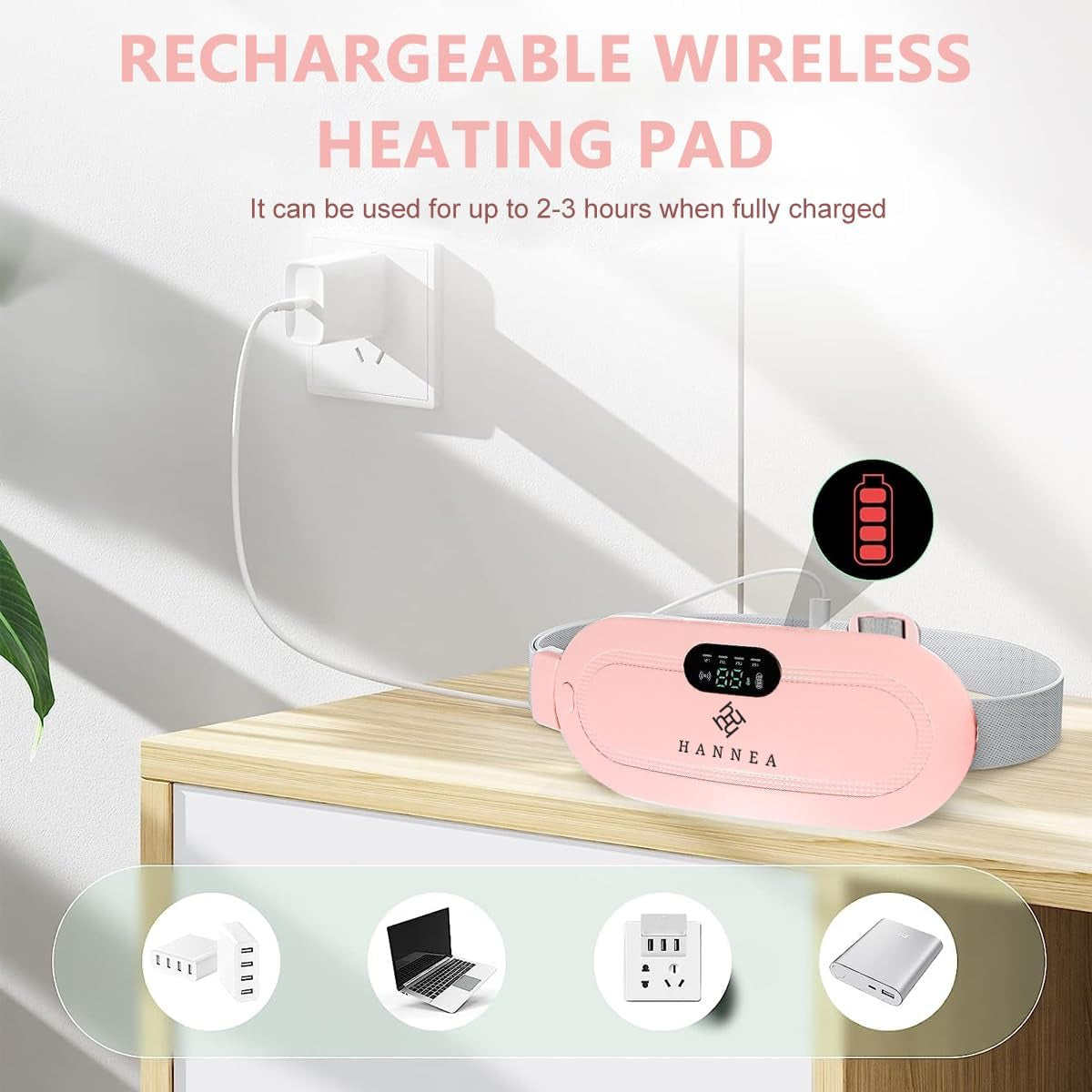 Electric Period Cramp Massager Belt – Portable Heating & Vibration Therapy for Menstrual Pain Relief