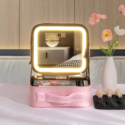 Smart LED Cosmetic Makeup Organizer – Dustproof Storage Box with Mirror & Light