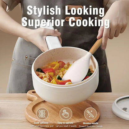12-Piece Silicone Kitchen Utensil Set with Wooden Handles – Heat Resistant