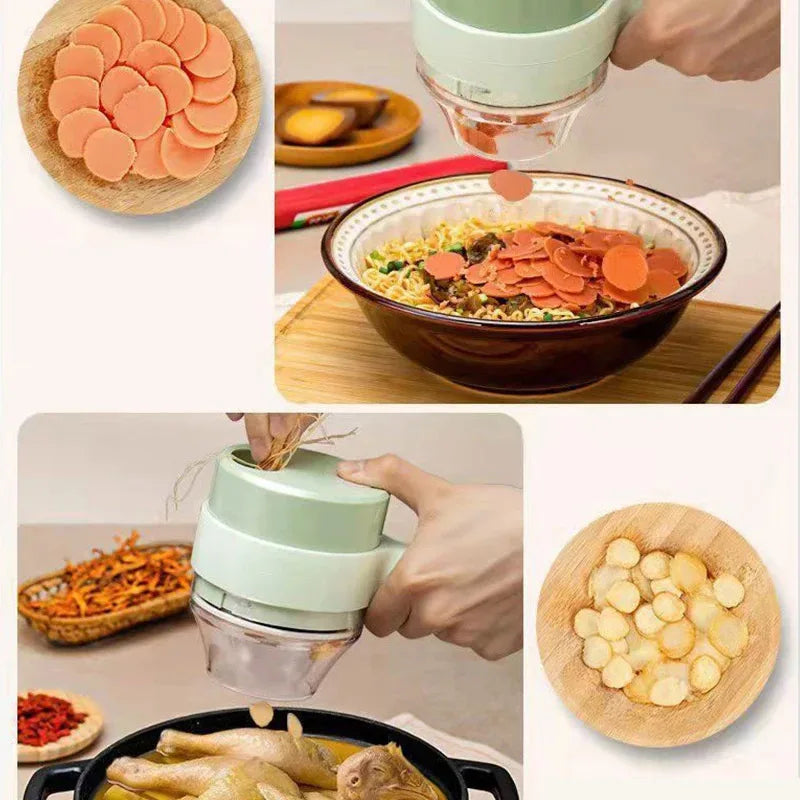4-in-1 Handheld Electric Vegetable Cutter