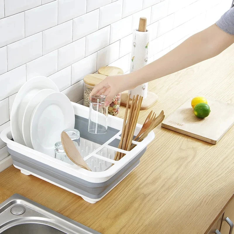 Foldable Dish Drying Rack – Space-Saving Kitchen Drainer Tray