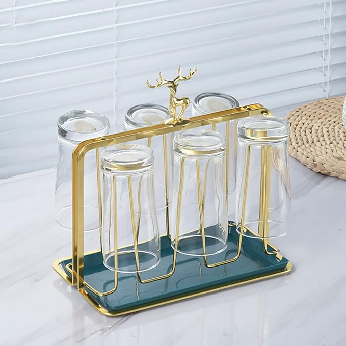 Deer Glass Storage Rack - Hanging Wine & Stemware Holder