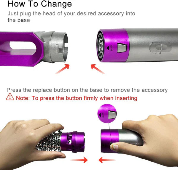 5 in 1 hot air styler with travel storage bag included