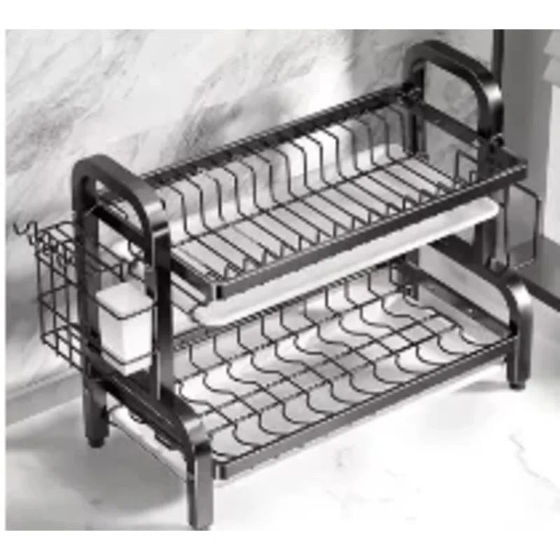 2-Tier Dish Drying Rack with Utensil Holder