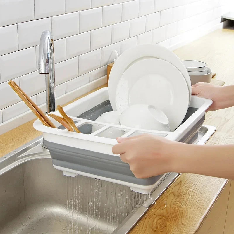 Foldable Dish Drying Rack – Space-Saving Kitchen Drainer Tray