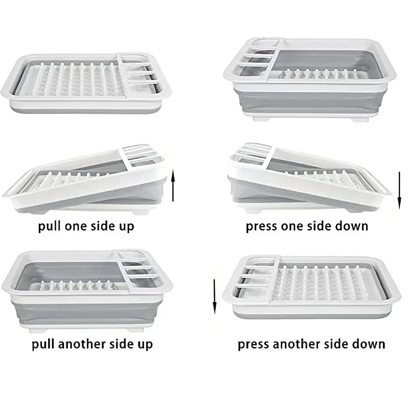 Foldable Dish Drying Rack – Space-Saving Kitchen Drainer Tray