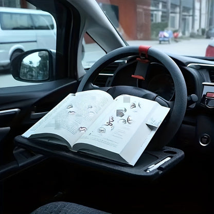 Portable Car Steering Wheel Tray - Laptop & Food Holder