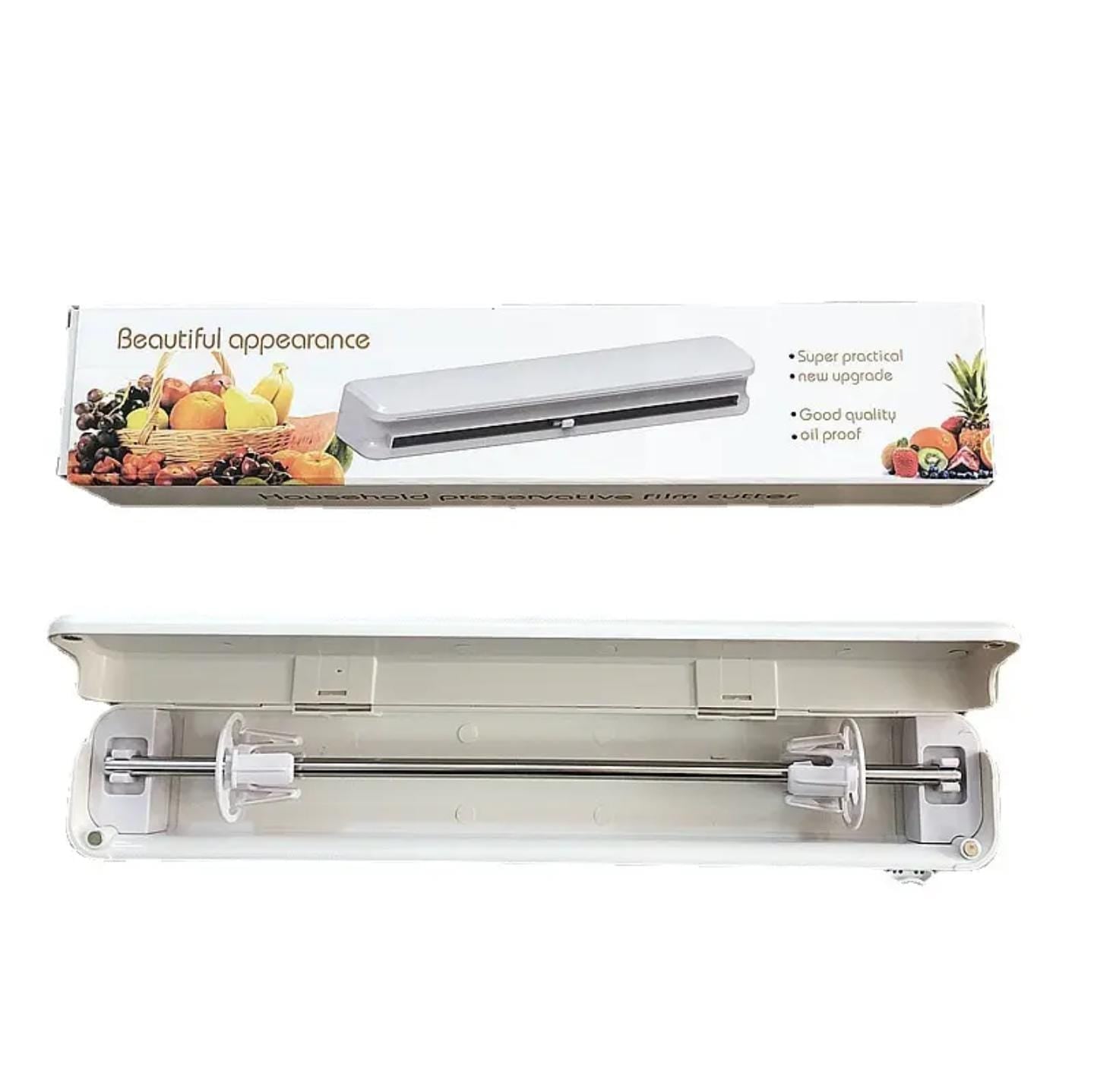 Plastic Film Cutter Kitchen Wrap Dispenser with Built-in Cutter