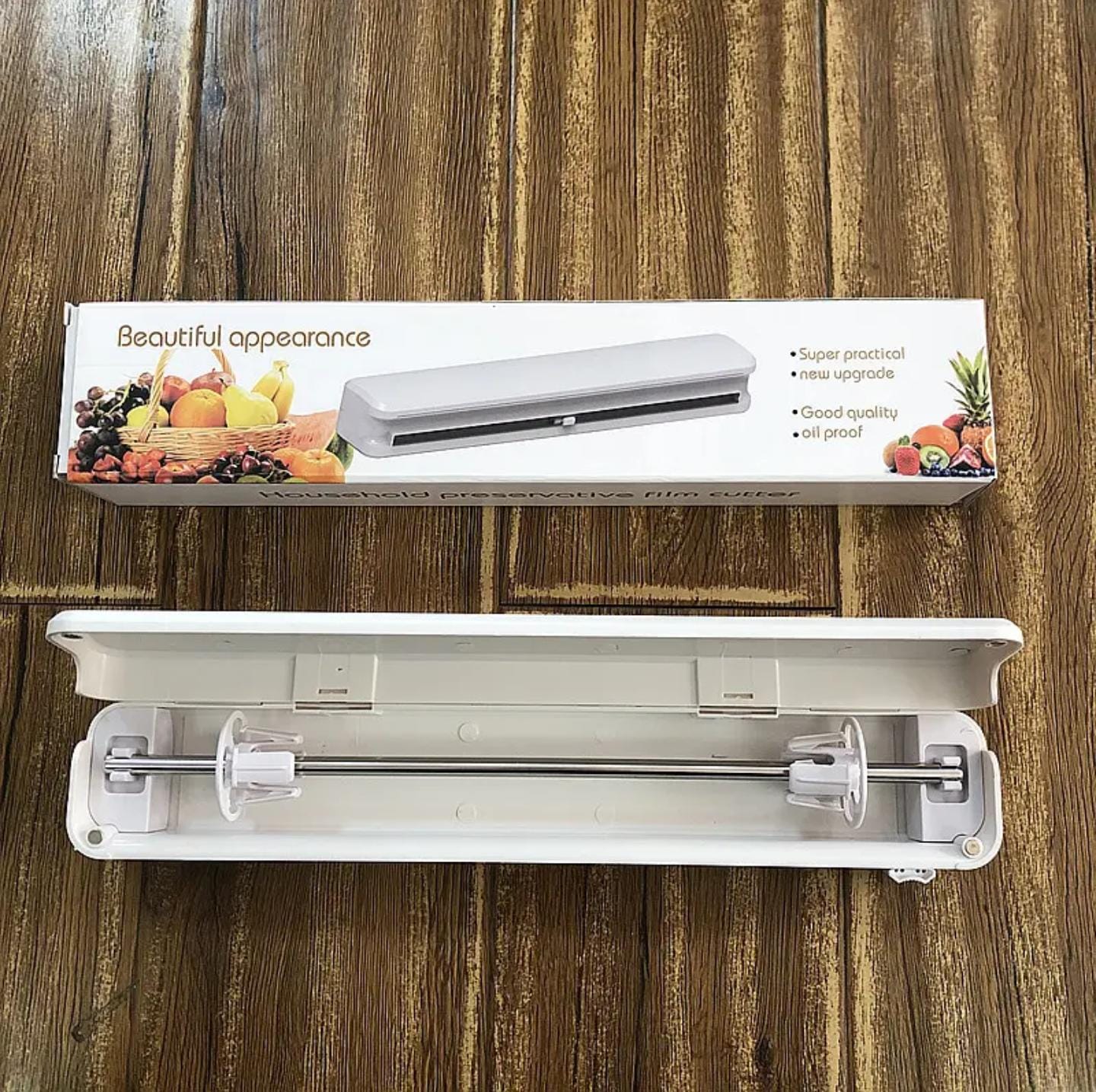 Plastic Film Cutter Kitchen Wrap Dispenser with Built-in Cutter