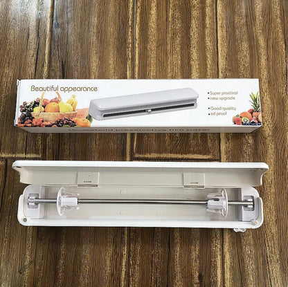 Plastic Film Cutter Kitchen Wrap Dispenser with Built-in Cutter