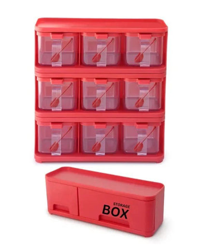 3-Grid Clear Spice & Seasoning Storage Box