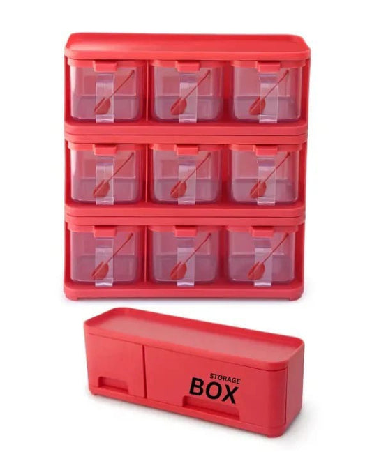 3-Grid Clear Spice & Seasoning Storage Box