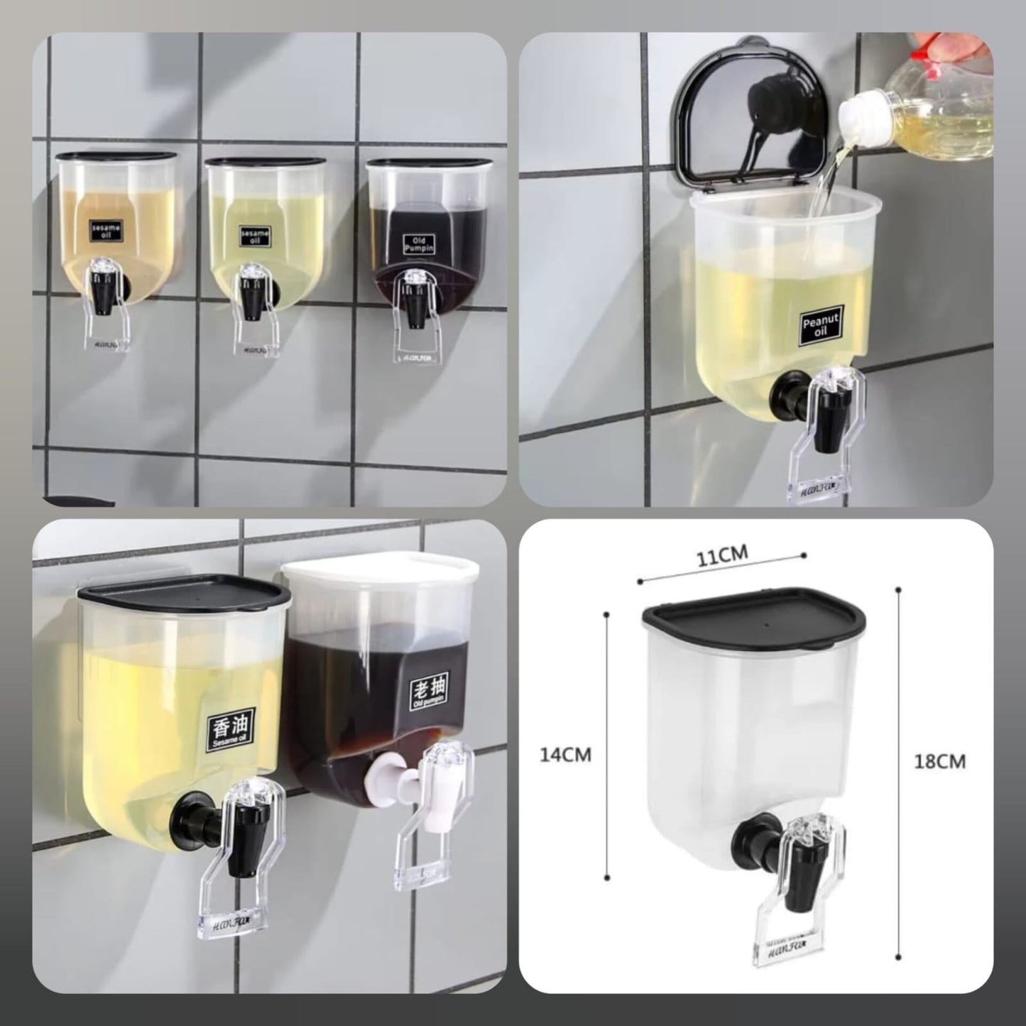 550ml Wall-Mounted Oil Dispenser