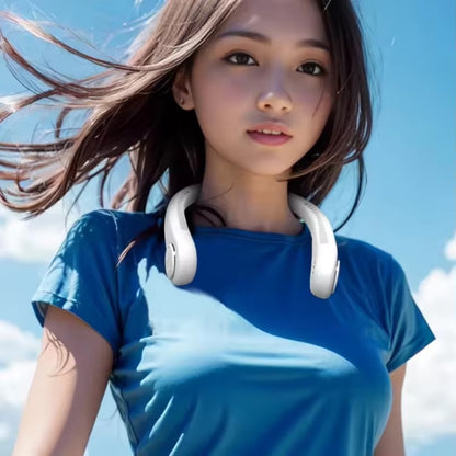 Portable Bladeless Wearable Neck Fan - Rechargeable & Hands-Free Cooling