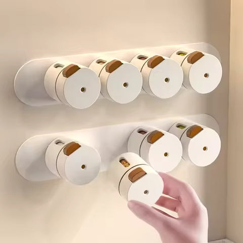 Wall Mounted Magnetic Seasoning Box 6 Pieces Set - Spice Storage Organizer