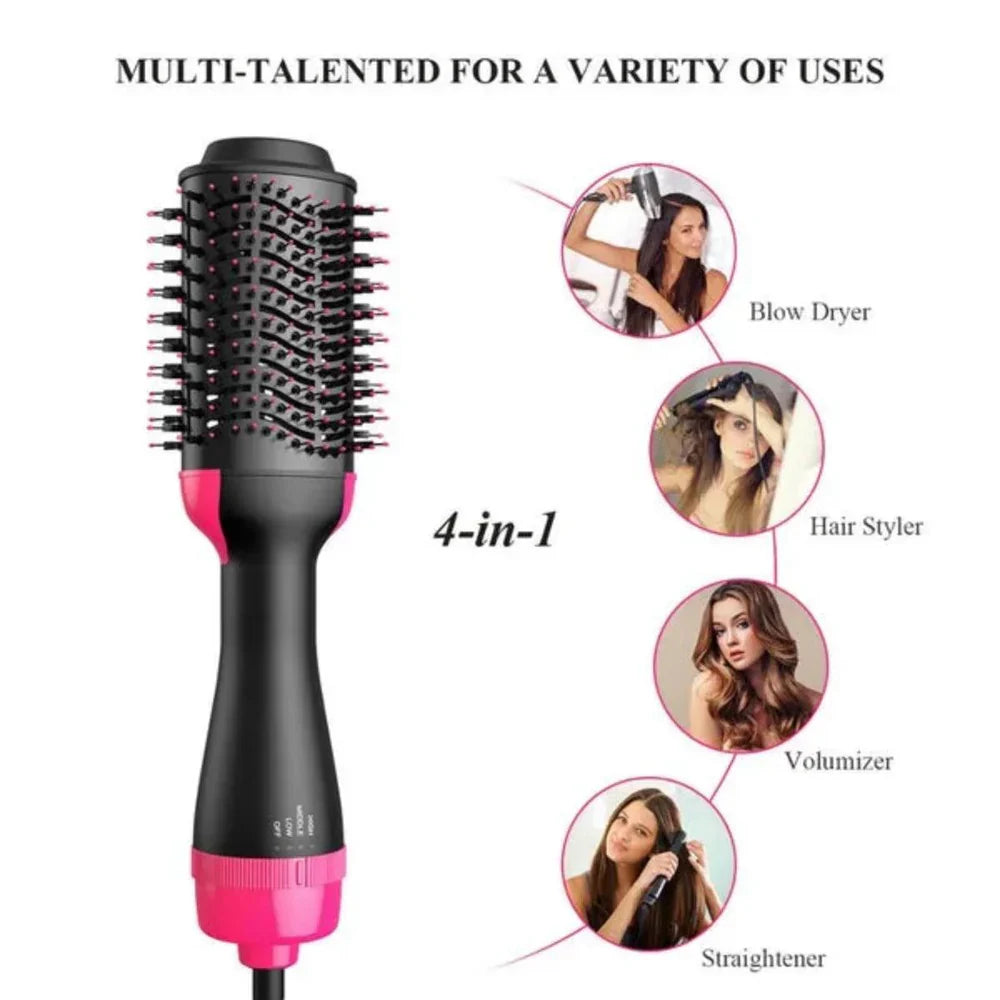 3 heat settings on ionic hot air brush for all hair types